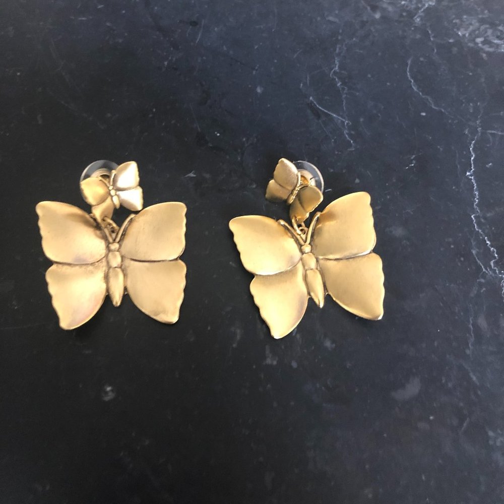 Jennifer Behr Gold Butterfly Earrings
